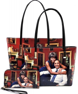 Magazine Cover 3-in-1 Tote Set OB2669B MULTI BLACK